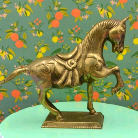Vintage Brass Horse Figurine Paperweight